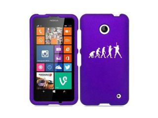 Nokia Lumia 630 635 Snap On 2 Piece Rubber Hard Case Cover Evolution Baseball (Purple)