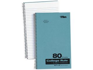 Tops 65121 Backpack Notebook, College Rule, 6 x 9 1/2, White, 80 Sheets/Pad