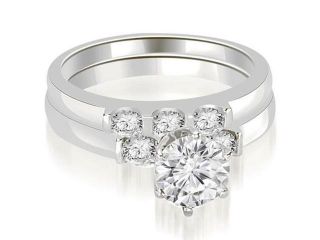 1.50 cttw. Round Cut Diamond Engagement Bridal Set in Platinum (VS2, G H)