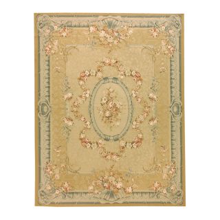 Versailles Gold Rectangular Indoor Hand Knotted Oriental Area Rug (Common: 9 x 12; Actual: 108 in W x 144 in L)