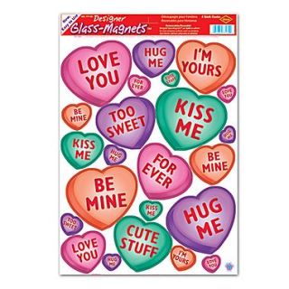Beistle 12 x 17 Candy Heart Clings, 161/Pack