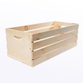 Houseworks Crates and Pallet 27 in. x 12.5 in. x 9.5 in. X Large Wood Crate Storage Tote Natural Pine 94621