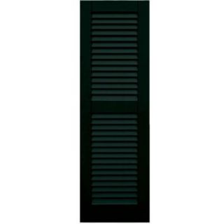 Winworks Wood Composite 15 in. x 48 in. Louvered Shutters Pair #654 Rookwood Shutter Green 41548654