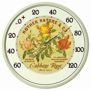AcuRite 12.5 in. Cabbage Rose Analog Thermometer 01836
