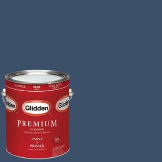 Glidden Premium 1 gal. #HDGV26 Rich Navy Flat Latex Interior Paint with Primer HDGV26P 01F