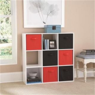 Ameriwood 9 Cube Wood Bookcase in White