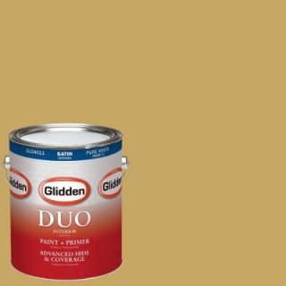 Glidden DUO 1 gal. #HDGY47D Deep Golden Straw Satin Latex Interior Paint with Primer HDGY47D 01SA