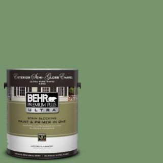 BEHR Premium Plus Ultra 1 Gal. #UL210 16 Botanical Green Semi Gloss Enamel Exterior Paint 585301
