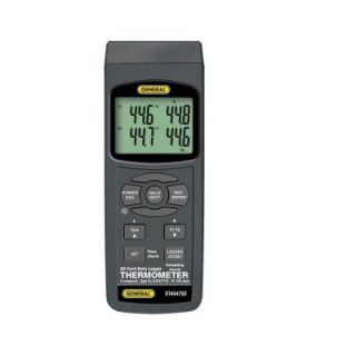 General Tools 4 Channel Data Logging Thermocouple Thermometer DT4947SD