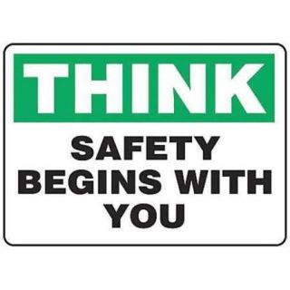 ACCUFORM SIGNS MGNF947VP Sign, Plastic, 10x14In, Safety Begins