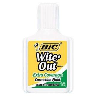 BIC® Wite Out Extra Coverage Correction Fluid, 20 ml Bottle   White