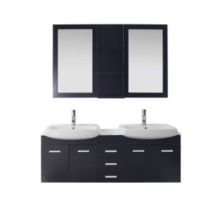 Ultra Modern Series 59 Double Bathroom Vanity Set with Mirror by