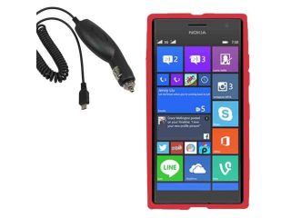 Rugged Silicone Gel Skin Cover Case For Nokia Lumia 735 Car Charger