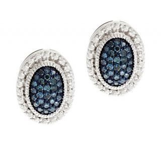 Pave Color Oval Diamond Earring Sterling, 1/4 cttw, by Affinity —