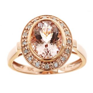 Anika and August 10k Rose Gold Morganite/ 1/10ct TDW Diamond Ring (G H