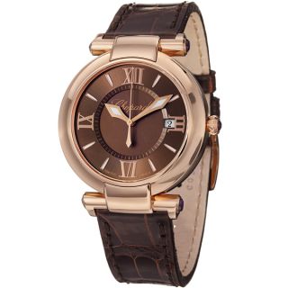 Chopard Womens 384221 5009 Imperiale Brown Dial Brown Leather Strap