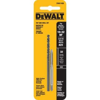 DEWALT #21 Drill and 10 in. x 32 NC Tap Set DWA1406