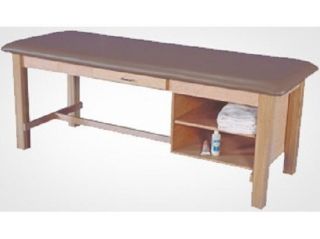 Armedica AM 608 Wood Mat Treatment Table w/ Drawer & Adjustable Shelf