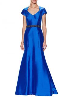 Open Back Mermaid Gown with Beaded Belt by Theia