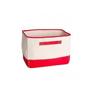 CB Station Natural Storage Bin with Handle; Red
