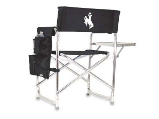 Picnic Time PT 809 00 179 692 0 Wyoming Cowboys Embroidered Sports Chair in Black