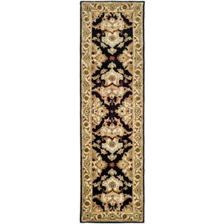 Safavieh Heritage Black and Ivory Rectangular Indoor Tufted Runner (Common: 2 x 12; Actual: 27 in W x 144 in L x 0.75 ft Dia)