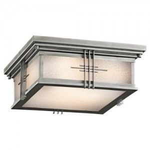 Kichler 49164SS Outdoor Light, Arts and Crafts/Mission Flush Mount 2 Light Fixture   Stainless Steel
