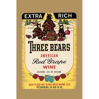 Extra Rich Three Bears American Red Grape Wine Vintage Advertisement