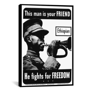 iCanvas He Fights for Freedom   Ethiopian   WWII Vintage Advertisement