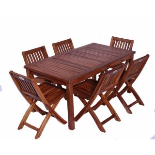Classic Kids 7 Piece Teak Table and Folding Chair Set