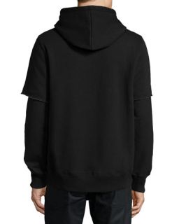 PRPS Logo Front Brushed Terry Knit Hoodie, Black