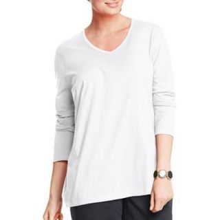 Just My Size Women's Plus Size Long Sleeve Vneck Tee