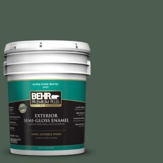BEHR Premium Plus 5 gal. #450F 7 Hampton Green Semi Gloss Enamel Exterior Paint 534005