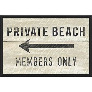 The Artwork Factory Private Beach Members Only Small Framed Textual Art