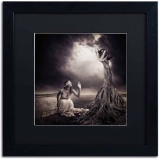 Trademark Fine Art "Is There Anybody Out There" Canvas Art by Erik Brede, Black Matte, Black Frame