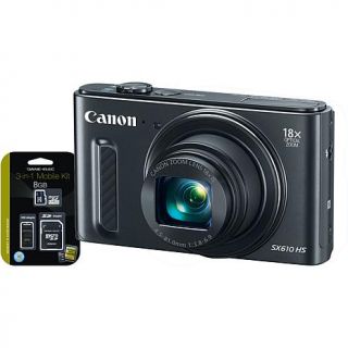 Canon PowerShot SX610 HS 20.2MP, Full HD 18X Optical Zoom Camera with 8GB Memory Card Kit   10069877