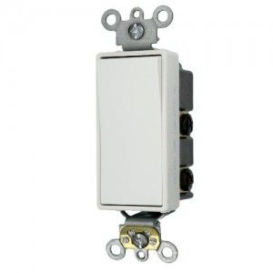 Leviton 5622 2W Decora Switch, 20A, 120/277V, 2 Pole, Back/Side Wired, White
