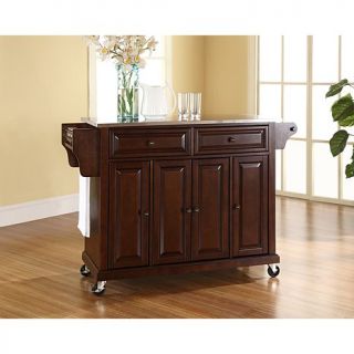 Crosley Stainless Steel Top Kitchen Cart   Vintage Mahogany Finish   7743700