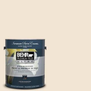 BEHR Premium Plus Ultra 1 gal. #S300 1 French Creme Satin Enamel Interior Paint 775001