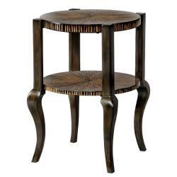 Hand stained Walnut Round Accent Table  ™ Shopping   Great