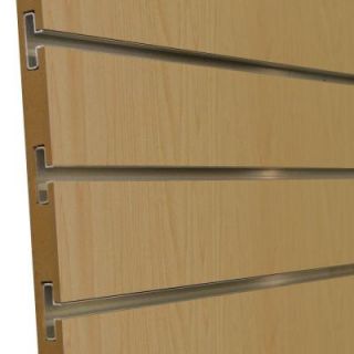3/4 in. x 4 ft. x 8 ft. 3 in. OC Hardrock Maple Melamine Slatwall with Aluminum Inserts, Plus 3 Inserts (5 Pack) 13773