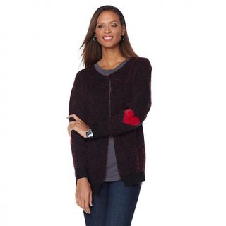 Jamie Gries Collection Fuzzy Heart Cardigan   7831017