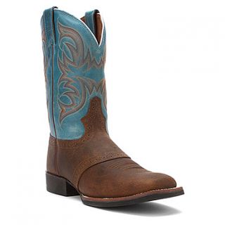 Justin Boots Stampede 7208 11 Inch  Men's   Tan Distressed/Light Blue Buffalo
