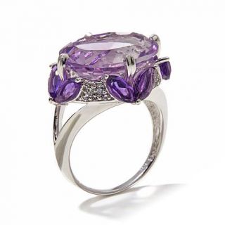Victoria Wieck 11.05ct Amethyst and White Topaz Sterling Silver Ring   7930523