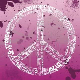 Peace (Different Languages) on pink Poster Print by LA Pop (12 x 12)