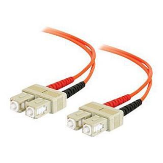 C2G 6.56 SC Male To SC Male 62.5/125 OM1 Multimode Duplex Fiber Optic Cable, Orange