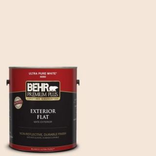 BEHR Premium Plus 1 gal. #280E 1 Heirloom Lace Flat Exterior Paint 405001