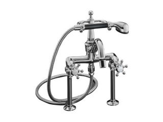 KOHLER K 110 3 CP Antique Bath Faucet with Handshower and Six prong Handles