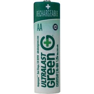 Ultralast ULGED2AA AA Green Precharged Ready to Use Rechargeable Batteries Multi Colored