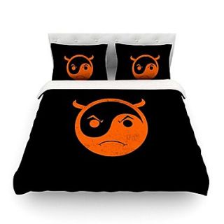 KESS InHouse Yin Yang Diablo by Frederic Levy Hadida Featherweight Duvet Cover; Queen